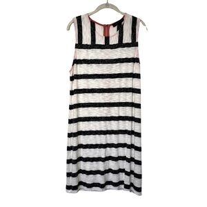 EUC Women’s Tommy Hilfiger White & Black Striped Sun Dress Size L